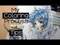 ▼Coloring Sailor Mercury▼My coloring Process & TIPS▼ Copic Markers & Prismacolor