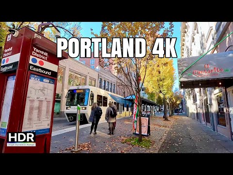 [Walk] Pioneer Square Downtown Portland, Oregon 4K