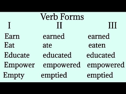 अक्षर E के साथ क्रिया रूप | अंग्रेजी व्याकरण में क्रिया सीखें