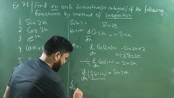 Find an antiderivative by the method of inspection |Integrals Ex: 7.1| NCERT Solutions| anandlessons