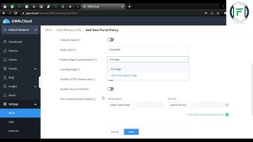 Grandstream Access point Public Authentication configuration