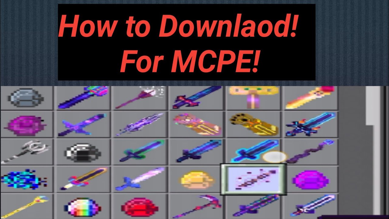 CUSTOM ELEMENTAL SWORDS MOD! HOW TO DOWNLOAD FOR MCPE