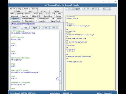 HTTP GET testing with Simcom 7070/7080 modules