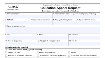 IRS Form 9423 walkthrough - ARCHIVED COPY - READ COMMENTS ONLY