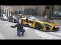 INSANE LONDON HYPERCAR COMBO! Gold Chrome Senna, Regera and Chiron