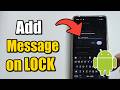 How to Add a Message to Android Lock Screen - Easy Tutorial