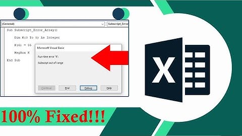 How to Fix Runtime Error 9: Subscript Out of Range in Excel Permanently! | Excel Tech & Tricks