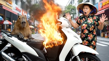 Capybara và bà - Capy giúp bà tiết kiệm xăng và cái kết #capybara