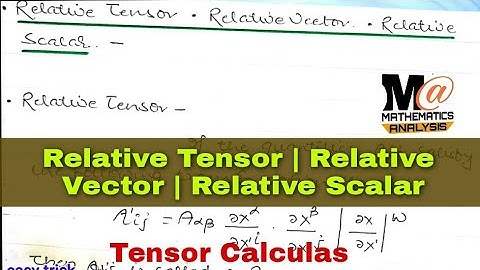 Relative Tensor || Relative vector || Relative Scalar