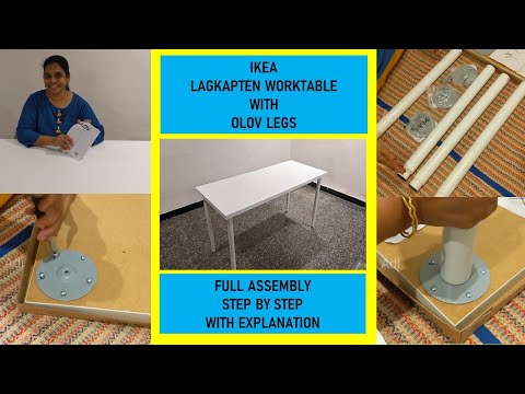 Ikea LAGKAPTEN Table with OLOV legs | Full Assembly