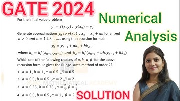 GATE 2024 Mathematics Numerical Analysis Solution | GATE 2024 Math Numerical Analysis Q.No 23