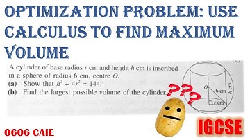 Optimization Problem: Cylinder inscribed in sphere (using 3D illustration)