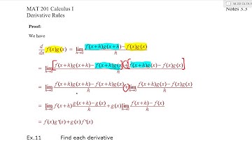 MAT 201/2410 Calculus I Section 3.3 Part 3 The Product Rule