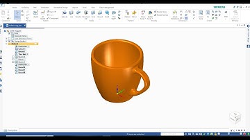51. Solid Edge Tutorial | Coffee Mug | Sweep | Thin Wall