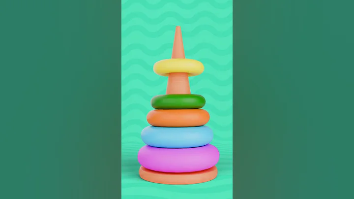 Color Learning! 🔴🟠🟡🟢🔵🟣 Ring Stacking for Babies! #shorts #cocomelon