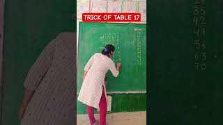 TRICK OF TABLE 17#new #maths #yt#mathstricks #trending #youtubeshort #ytshorts #viral @YouTube