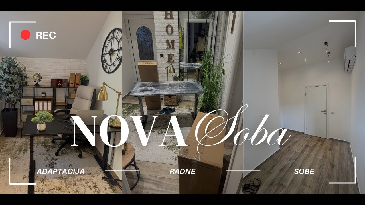 Lepila sam ciglice i gletovala sama/ RADNA SOBA #beforeandafter