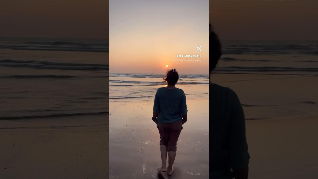 Video thumbnail: #beachesofindia #sunsetmagic #beachsunset #konkancoast #coupletravelers #happyfeet #beautifulnature