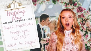 10 Important Things You Will Forget on Your Wedding Day