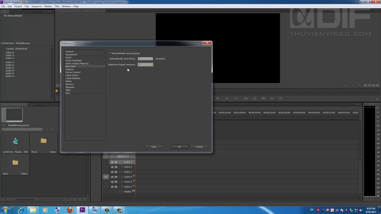 [ 08 ] Adobe Premiere CS6 Hướng dẫn sử dụng tính năng Autosave tự