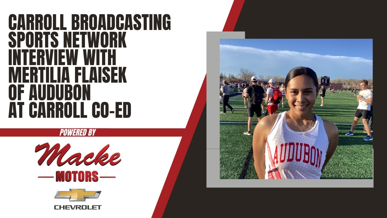 Carroll Broadcasting Sports Network interview with Mertilia Flaisek of Audubon after 100 Meters 