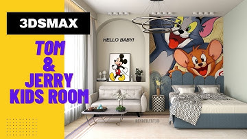Tom & Jerry Kids Room | Full tutorial for beginners ( modeling lighting texturing ) Realistic render