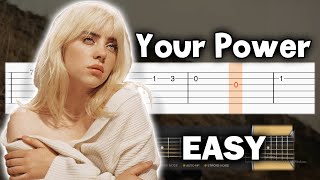 Billie Eilish - Your Power - Guitar tutorial (TAB)