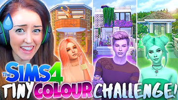 💜🧡💚 3 x TINY HOME SOLID COLOUR CHALLENGE!💜🧡💚 Pastel edition! (Sims 4 Build)