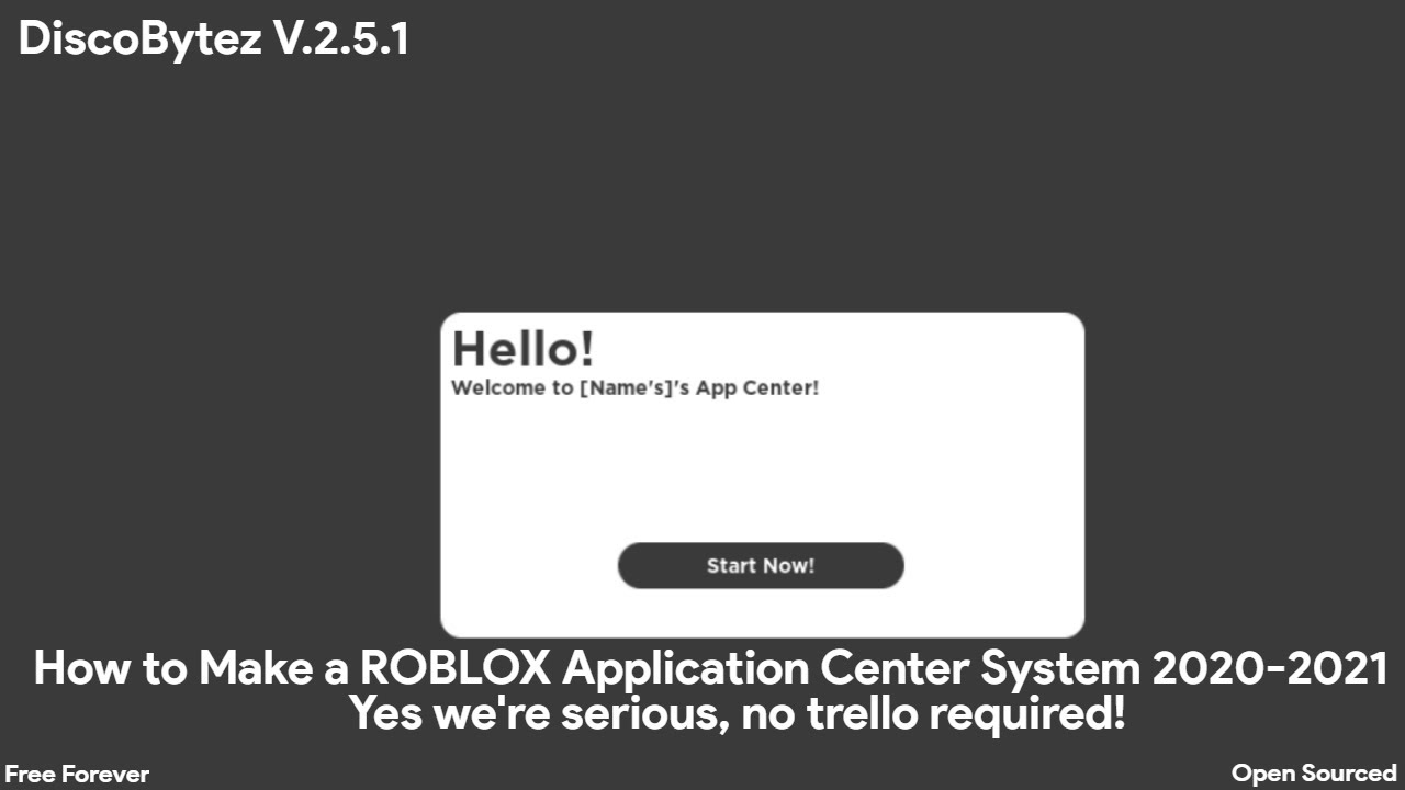 How To Make An Application Center System 2020 2021 No Trello Discobytez V 2 5 1 Youtube - how to make a roblox terabyte service application center