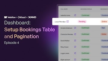 Ep 4- Dashboard: Setup Bookings Table and Pagination | Booking Management System with WWX