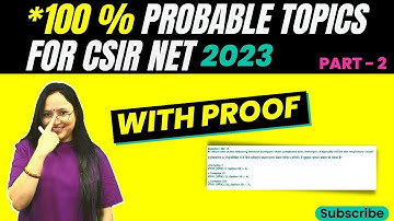 100 % PROBABLE TOPICS FOR CSIR NET JUNE 2023 | PART 2