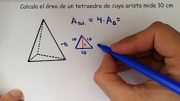¿Cómo hallar el área de una de las caras de un tetraedro?