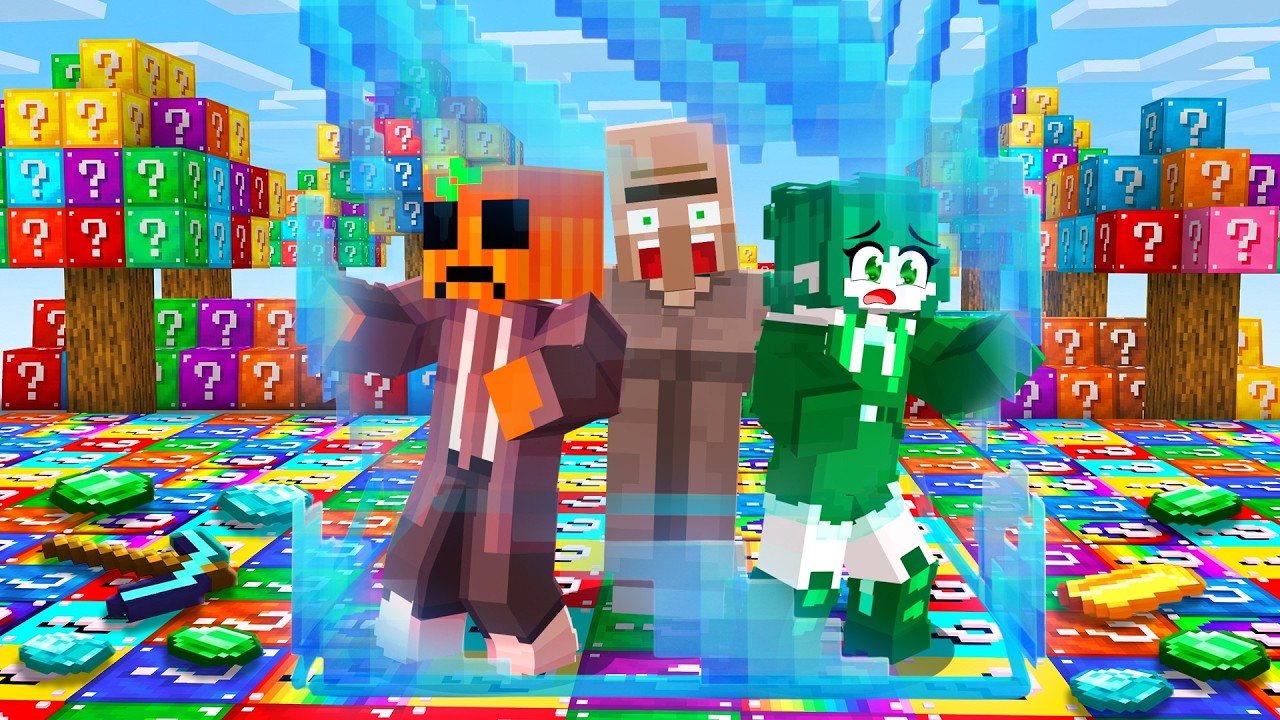 Sobrevivi a UN MUNDO de LUCKY BLOCKS que se EXPANDE en Minecraft!