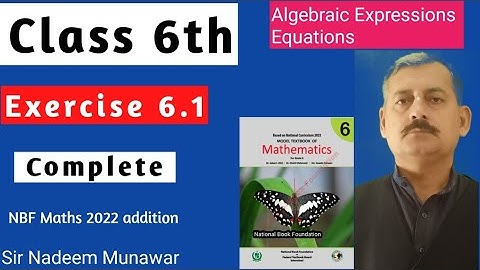 Class 6 Exercise 6.1 NBF Maths | Ex 6.1 Solve the Equations in Urdu Sir Nadeem Munawar