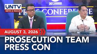 House prosecution holds Day 11 presscon on VP Sara Duterte impeachment trial | August 3, 2026