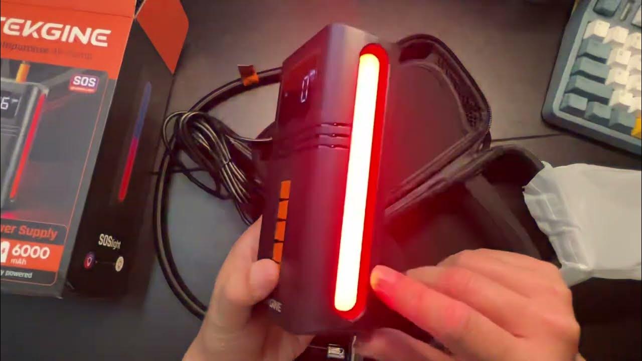 Unboxing RYSEAB Car Tire Pump Portable Air Compressor with LED Light YouTube