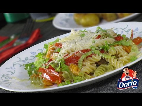 Tornillos Verduras Doria con Cebolla y Pimentón