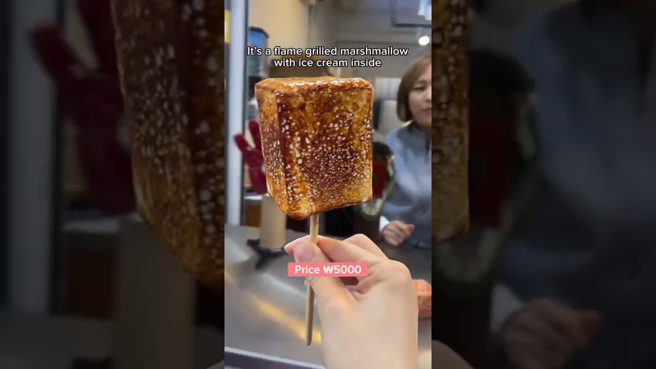 Trying Flame Grilled Marshmallow In Seoul Streetfood Korea Food Hongdae Travel