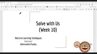MLT - Solve with Instructor+Open Session - Week 10