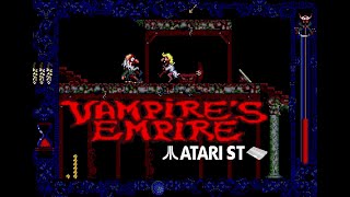 Vampires Empire - Atari ST (1988)
Vampires Empire is a scrolling screen platformer published by Magic Bytes in 1988 on the Atari ST.
00:00 Title screen
00:15 Beginning
01:07 Light beam
12:42 Bug...
Vampires Empire casts you as Doctor Van Helsing, making another attempt to rid the world of Dracula.
Van Helsings method of killing is to use mirrors to reflect his beam of light onto them. He must always keep this under control. Bats and snakes must be avoided, as they cost Van Helsing energy. Coffins must be avoided, as they release nasties which will chase you.
http://www.atarimania.com/game-atari-st-vampire-s-empire_10759.html
https://www.atarilegend.com/games/games_detail.php?game_id=77 Vampires Empire - Atari ST (1988)