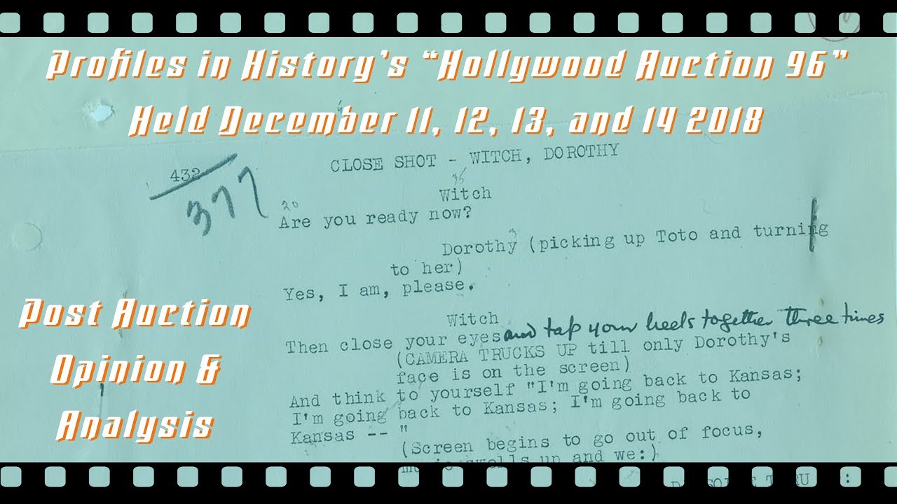 Post Auction Opinion & Analysis - Profiles in History's "Hollywood Auction 96"