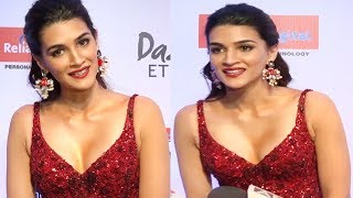 Kriti Sanon in Open Neck Gown Exposing Her Red Apples