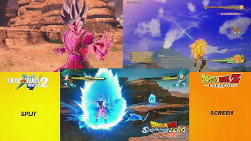 Dragon Ball: Sparking ZERO vs Xenoverse 2 vs DBZ Kakarot - Gameplay Comparison - Split Screen 3in1