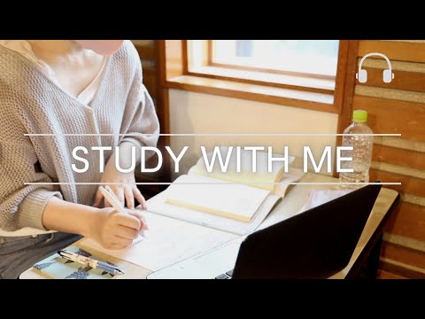 STUDY WITH ME | Background noise, Rain Sounds,  No Music /ASMR writing sound (no talking)