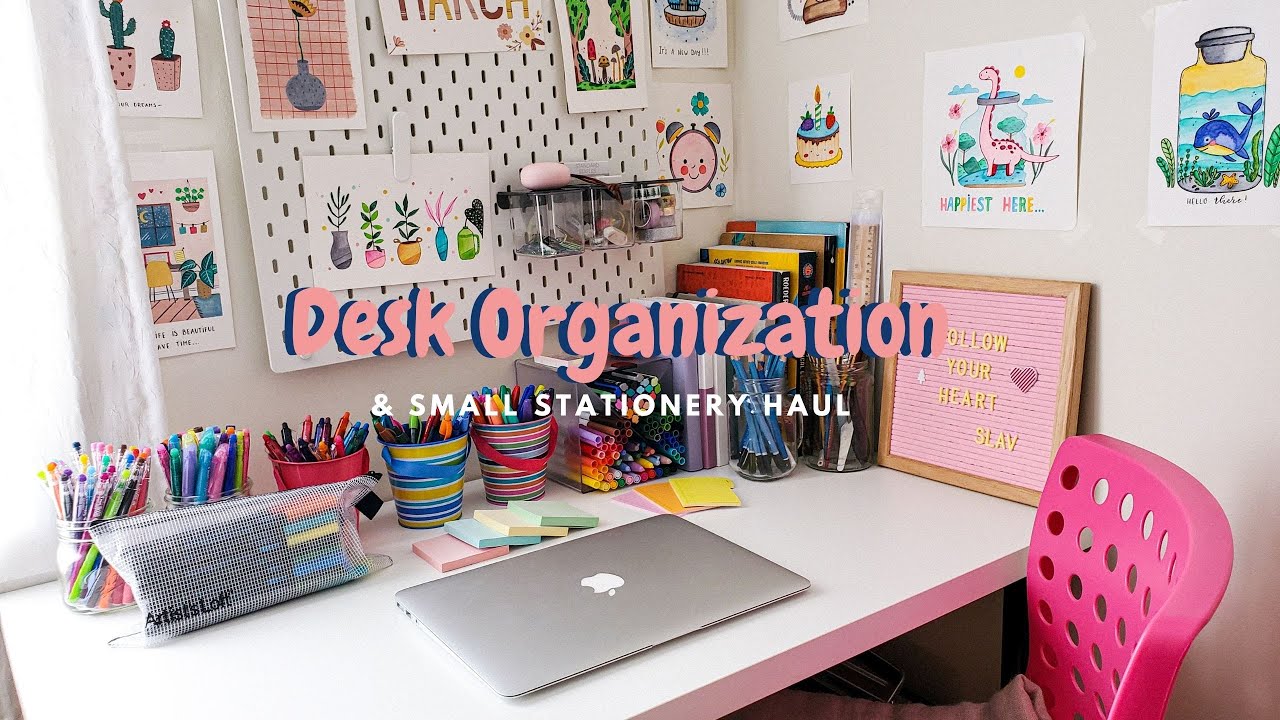 Desk Organization + Small Stationery Haul 📚 🖊 YouTube