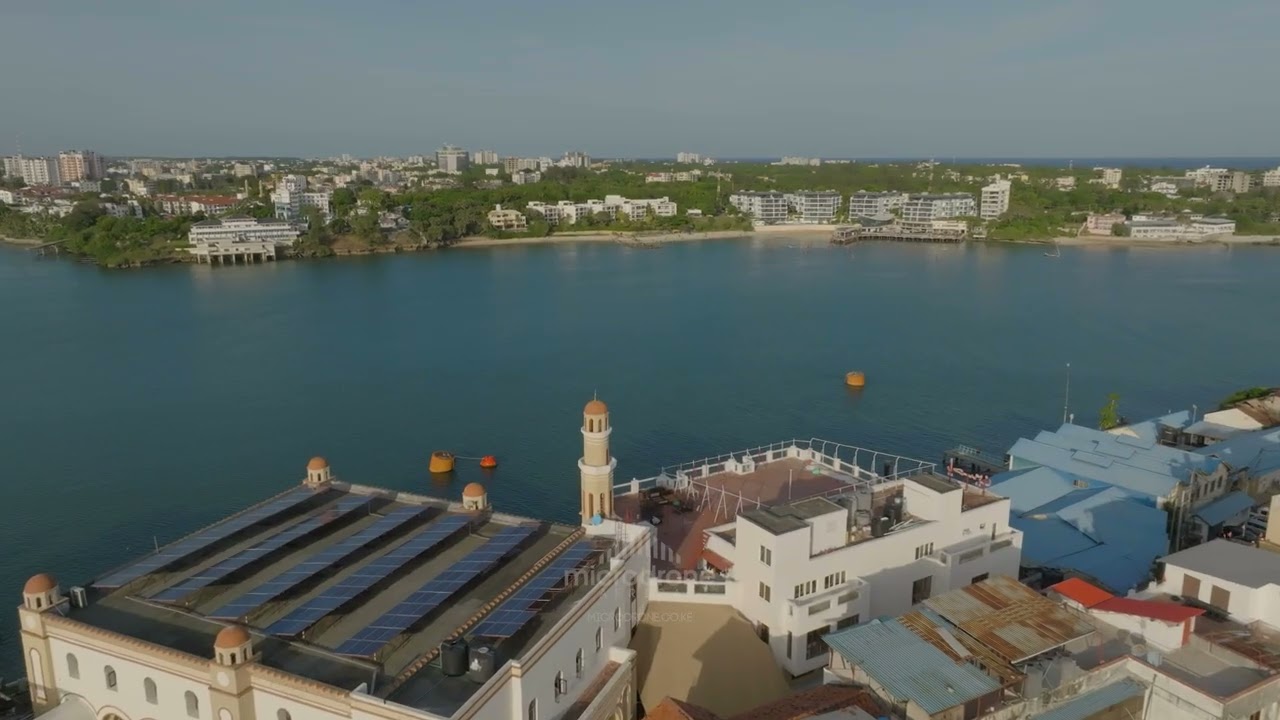Drone stock footage Mombasa Old Town \\MicroDrone Pictures
