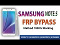 Samsung  Note 5 FRP Bypass 7.0 Without PC | How To Remove Google Account Galaxy Note 5 Android 7.0