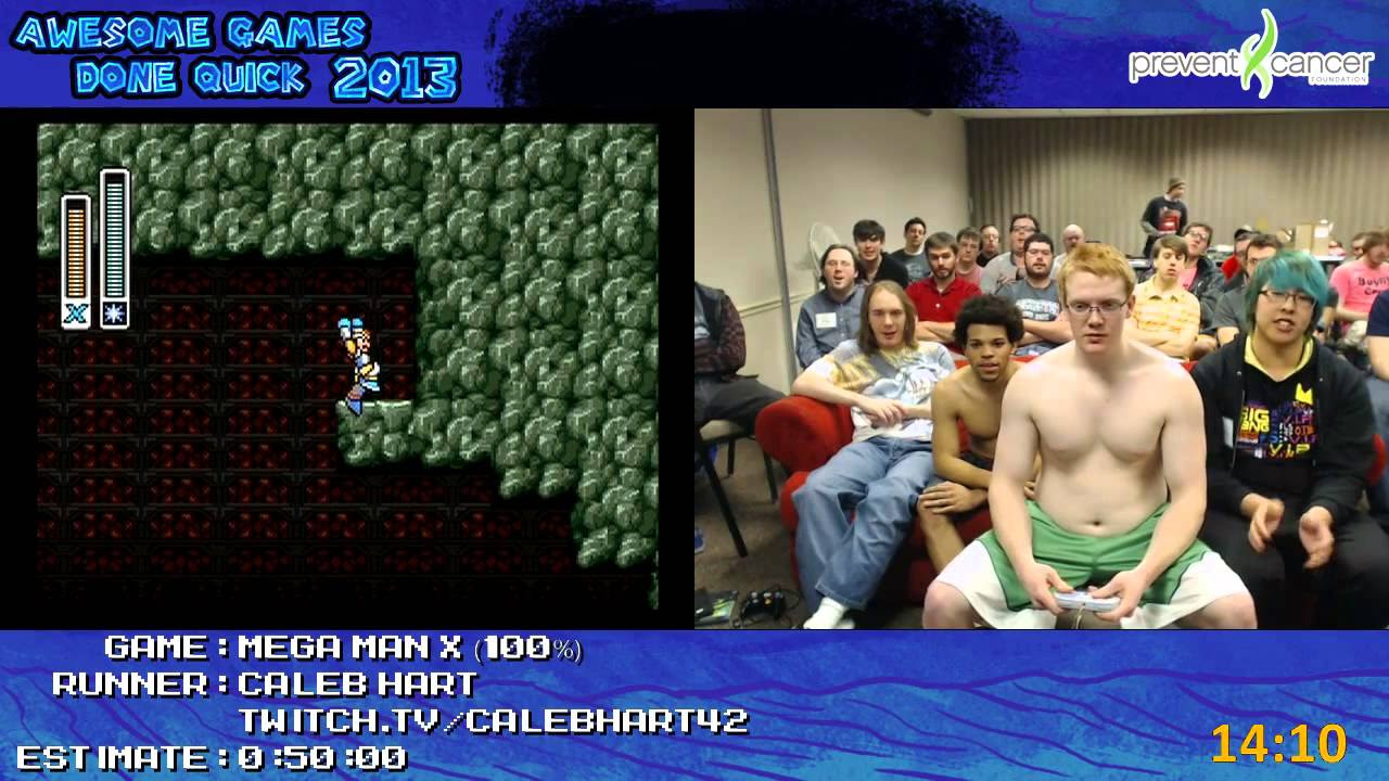 Mega Man X Speed Run 03651 100 Live at Awesome Games Done Quick 2013 SNES