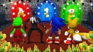 Mario Party 9 MiniGames Sonic Vs Spider Man Vs Mario Vs Tails (Master Difficulty)