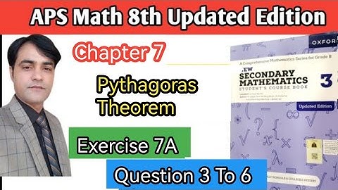 Exercise 7A Question 3 TO 6 II APS Maths 8th II New Secondary Math Book 3 Updated Edition #taleem